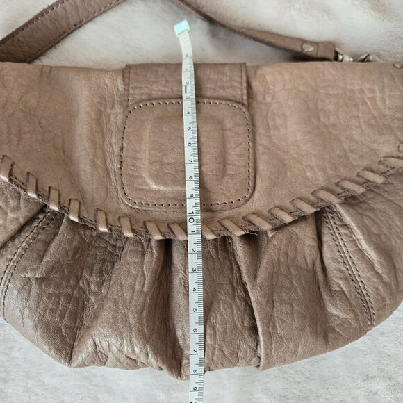 Liebeskind Berlin Leather Crossbody Bag Taupe Braided Flap Shoulder Purse - Picture 13 of 16